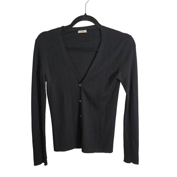 Makié 100% Cashmere Navy Quiet Luxury V-neck Cardigan Sweater Size S/M - Picture 2 of 7